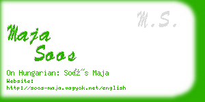 maja soos business card